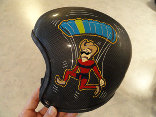 Cartooned & Lettered Sky Dive Helmet