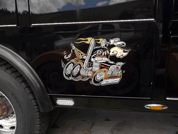 Cartoon on a Tow Truck