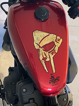 Motorcycle Tank in Gold Leaf